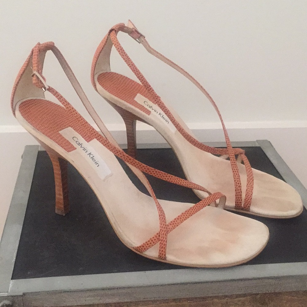 Calvin Klein Rachel Lizard Print Sandals